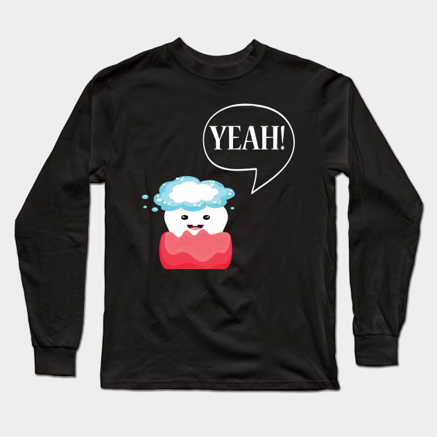 Excited Tooth Long Sleeve T-Shirt by JevLavigne